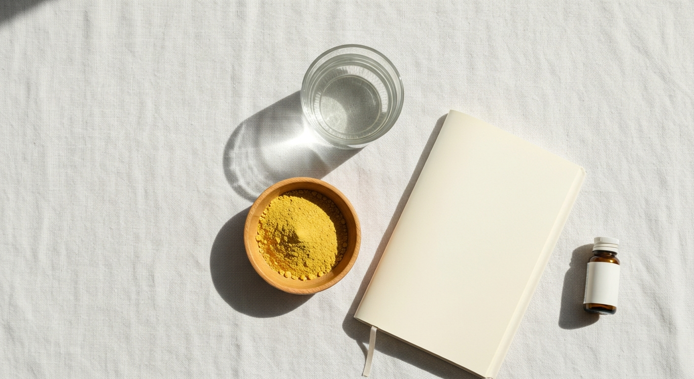 Morning wellness routine with adaptogenic herbs including ashwagandha and kratom