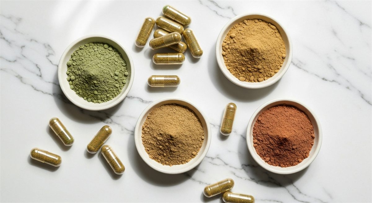 Natural botanical supplements including kratom powder